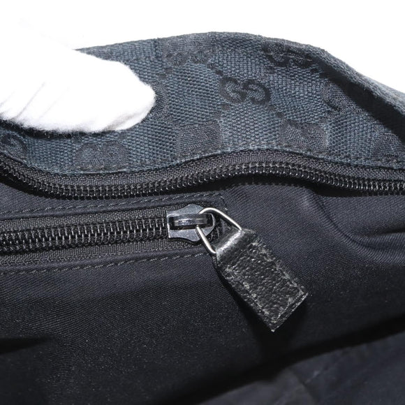 GUCCI GG Canvas Web Sherry Line Tote Bag Black Red 131230 Auth 152018