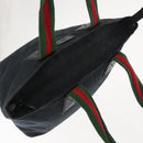 GUCCI GG Canvas Web Sherry Line Tote Bag Black Red 131230 Auth 152018-6