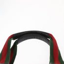 GUCCI GG Canvas Web Sherry Line Tote Bag Black Red 131230 Auth 152018-8