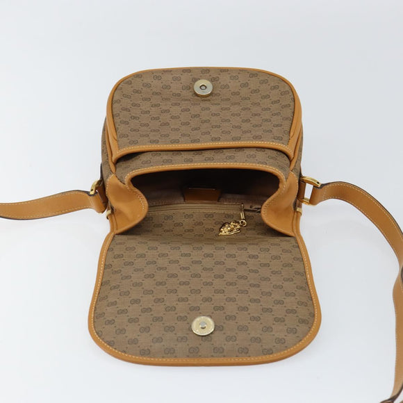 GUCCI Micro GG Supreme Shoulder Bag PVC Beige Gold 007 115 0107 Auth 152019