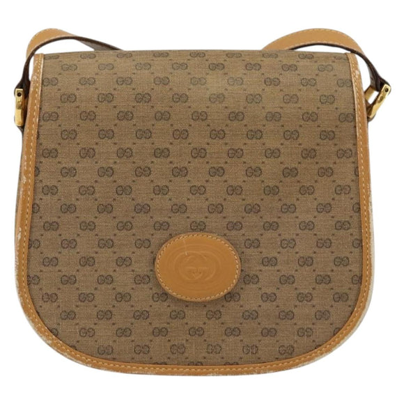 GUCCI Micro GG Supreme Shoulder Bag PVC Beige Gold 007 115 0107 Auth 152019