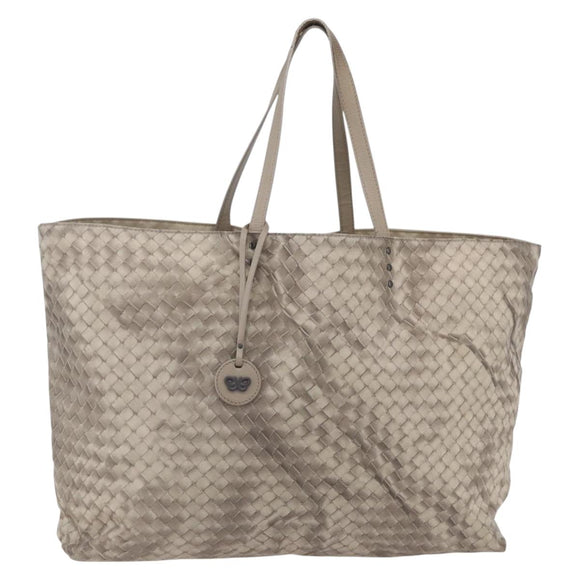 BOTTEGA VENETA Tote Bag Nylon Beige Auth 152022