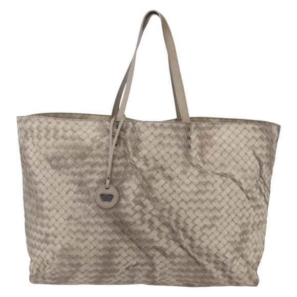 BOTTEGA VENETA Tote Bag Nylon Beige Auth 152022
