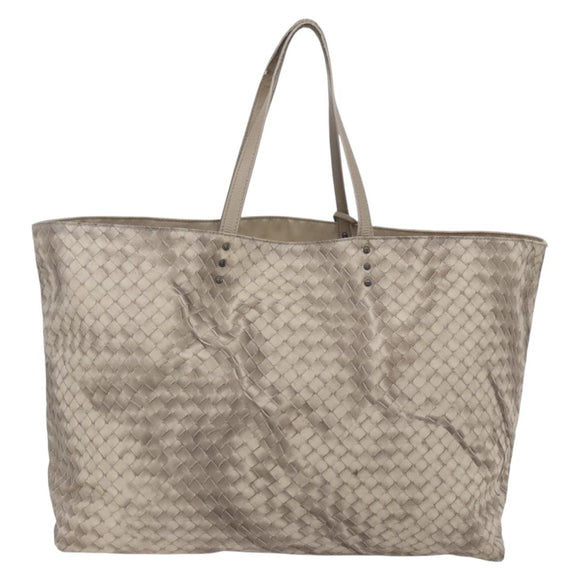 BOTTEGA VENETA Tote Bag Nylon Beige Auth 152022