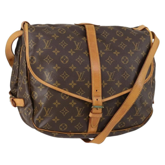 LOUIS VUITTON Monogram Saumur 35 Shoulder Bag M42254 LV Auth 152023