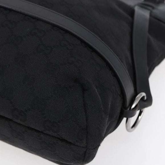 GUCCI GG Canvas Tote Bag Black Silver 106248 Auth 152026
