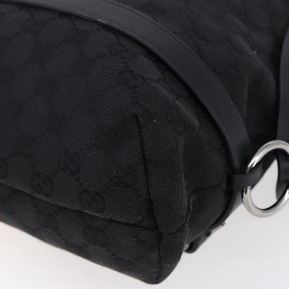 GUCCI GG Canvas Tote Bag Black Silver 106248 Auth 152026