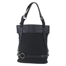 GUCCI GG Canvas Tote Bag Black Silver 106248 Auth 152026-13