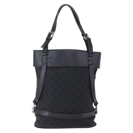 GUCCI GG Canvas Tote Bag Black Silver 106248 Auth 152026 - 0