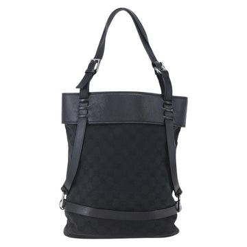 GUCCI GG Canvas Tote Bag Black Silver 106248 Auth 152026 - 0