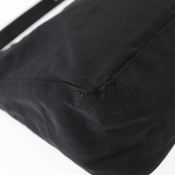 FENDI Zucca Canvas Pouch Black Silver Auth 152028