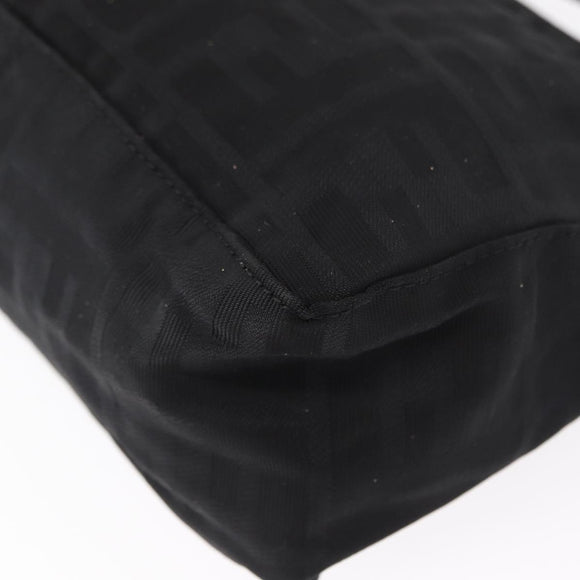 FENDI Zucca Canvas Pouch Black Silver Auth 152028