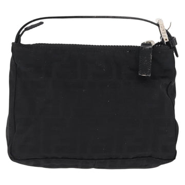 FENDI Zucca Canvas Pouch Black Silver Auth 152028 - 0