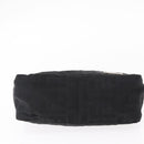 FENDI Zucca Canvas Pouch Black Silver Auth 152028-5