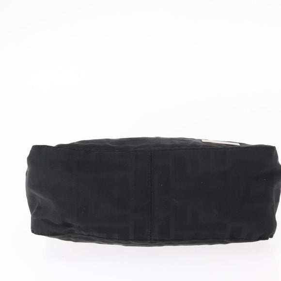 FENDI Zucca Canvas Pouch Black Silver Auth 152028