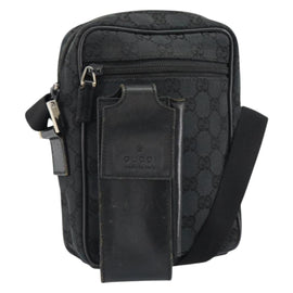 GUCCI GG Canvas Shoulder Bag Black Auth 152032