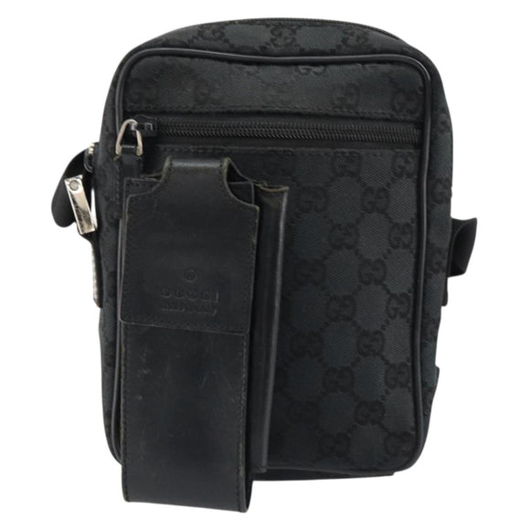 GUCCI GG Canvas Shoulder Bag Black Auth 152032