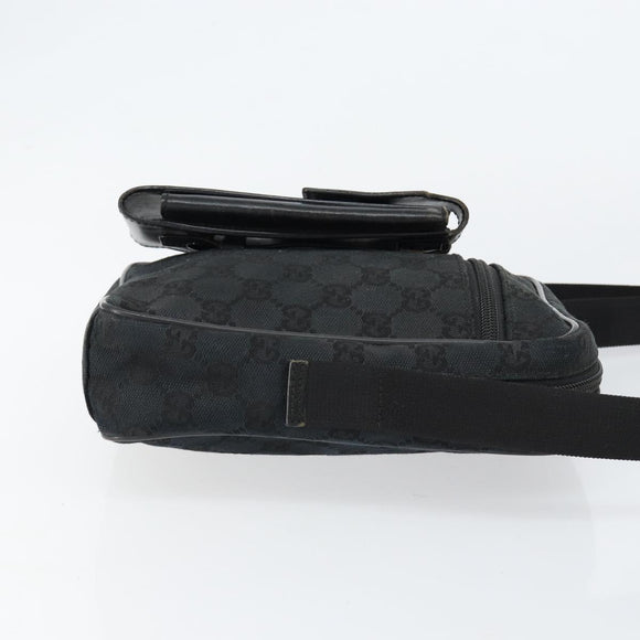 GUCCI GG Canvas Shoulder Bag Black Auth 152032