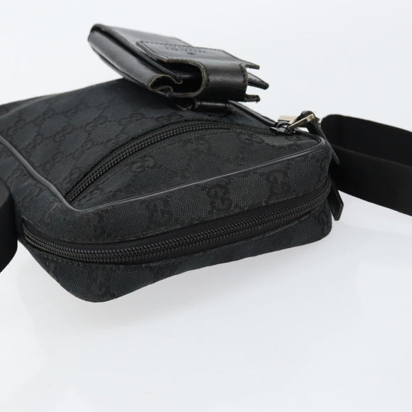 GUCCI GG Canvas Shoulder Bag Black Auth 152032