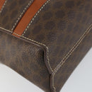 CELINE Macadam Canvas Hand Bag PVC Brown Gold Auth 152033-15