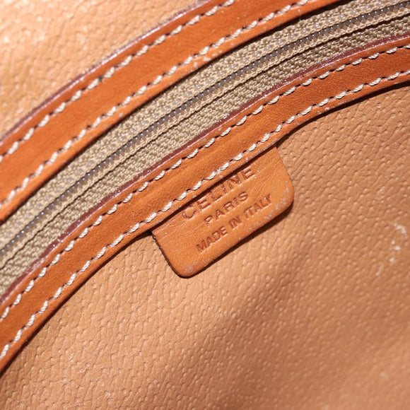 CELINE Macadam Canvas Hand Bag PVC Brown Gold Auth 152033