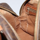 CELINE Macadam Canvas Hand Bag PVC Brown Gold Auth 152033-21