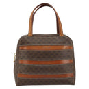 CELINE Macadam Canvas Hand Bag PVC Brown Gold Auth 152033-13