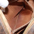 CELINE Macadam Canvas Hand Bag PVC Brown Gold Auth 152033-23