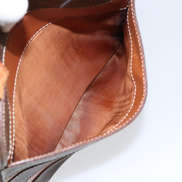 CELINE Macadam Canvas Hand Bag PVC Brown Gold Auth 152033