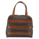 CELINE Macadam Canvas Hand Bag PVC Brown Gold Auth 152033-2