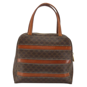 CELINE Macadam Canvas Hand Bag PVC Brown Gold Auth 152033 - 0