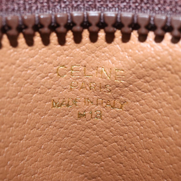 CELINE Macadam Canvas Clutch Bag PVC Leather Brown Gold Auth 152035