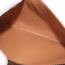 CELINE Macadam Canvas Clutch Bag PVC Leather Brown Gold Auth 152035-11