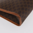 CELINE Macadam Canvas Clutch Bag PVC Leather Brown Gold Auth 152035-7