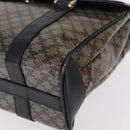 CELINE Macadam Canvas Shoulder Bag PVC Black Gold Auth 152036-14