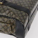 CELINE Macadam Canvas Shoulder Bag PVC Black Gold Auth 152036-15