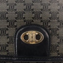 CELINE Macadam Canvas Shoulder Bag PVC Black Gold Auth 152036-17