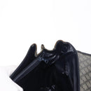 CELINE Macadam Canvas Shoulder Bag PVC Black Gold Auth 152036-21