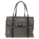 CELINE Macadam Canvas Shoulder Bag PVC Black Gold Auth 152036-13