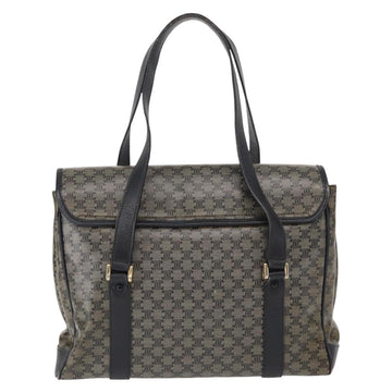 CELINE Macadam Canvas Shoulder Bag PVC Black Gold Auth 152036 - 0