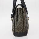 CELINE Macadam Canvas Shoulder Bag PVC Black Gold Auth 152036-3