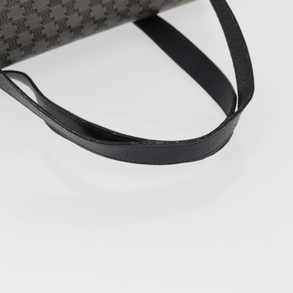 CELINE Macadam Canvas Shoulder Bag PVC Black Gold Auth 152036