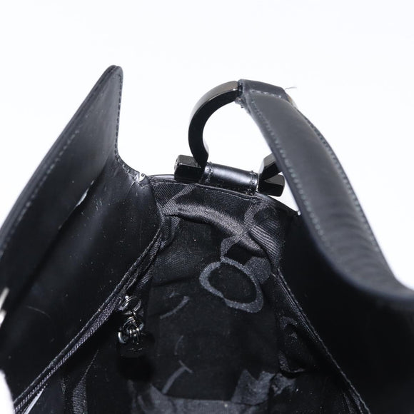 Salvatore Ferragamo Shoulder Bag Patent leather Black Silver Auth 152037