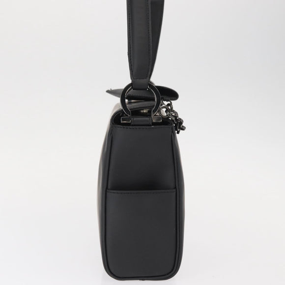 Salvatore Ferragamo Shoulder Bag Patent leather Black Silver Auth 152037