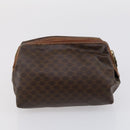 CELINE Macadam Canvas Clutch Bag PVC Leather 3 Set Brown Auth 152038-15