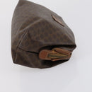 CELINE Macadam Canvas Clutch Bag PVC Leather 3 Set Brown Auth 152038-16