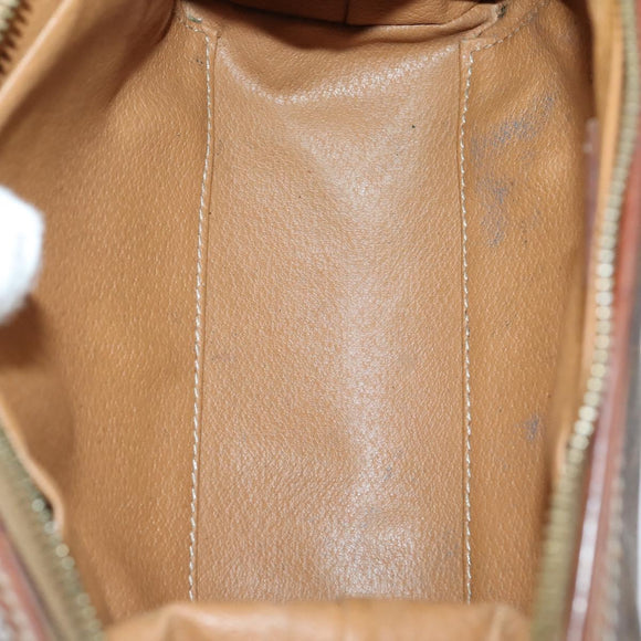 CELINE Macadam Canvas Clutch Bag PVC Leather 3 Set Brown Auth 152038