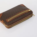 CELINE Macadam Canvas Clutch Bag PVC Leather 3 Set Brown Auth 152038-5