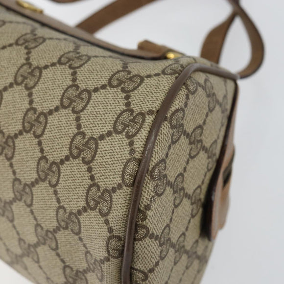 GUCCI GG Supreme Hand Bag PVC Beige Gold 89 02 062 Auth 152040