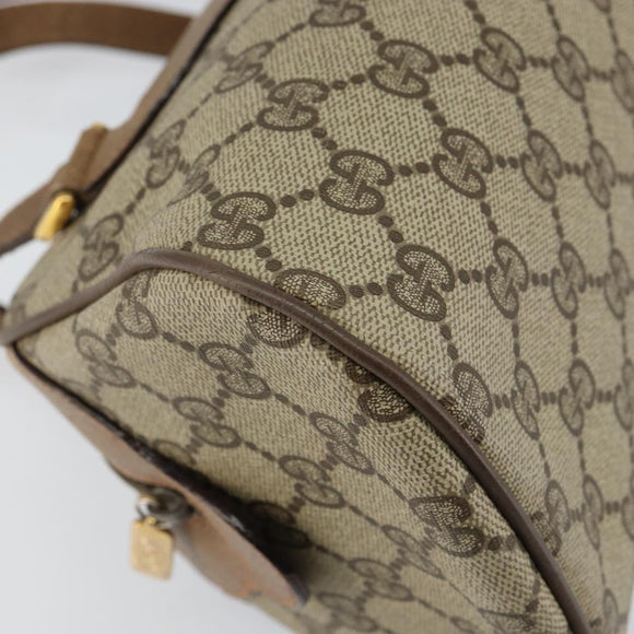 GUCCI GG Supreme Hand Bag PVC Beige Gold 89 02 062 Auth 152040